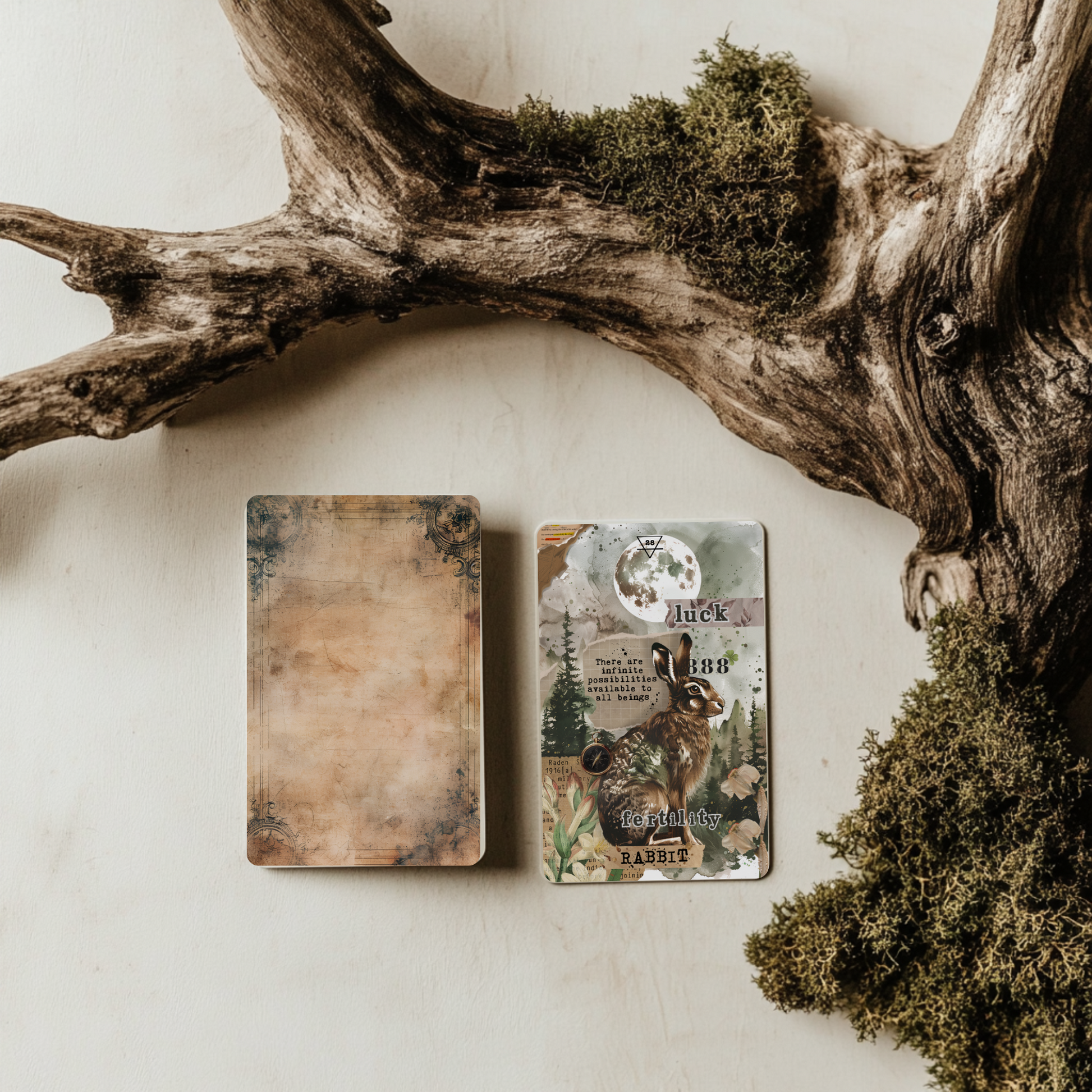 Spirit Animal Oracle Deck with hand-cut collage visuals representing animal totems and intuitive symbolism. The Scrapbook of Animal Spirit Deck blends creativity and mysticism, helping you receive animal wisdom and enhance intuitive readings. A perfect deck for connecting with wild, primal energy.
